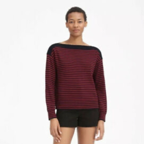 Everlane The Soft Boatneck Red Stripped Sweater - Picture 1 of 5